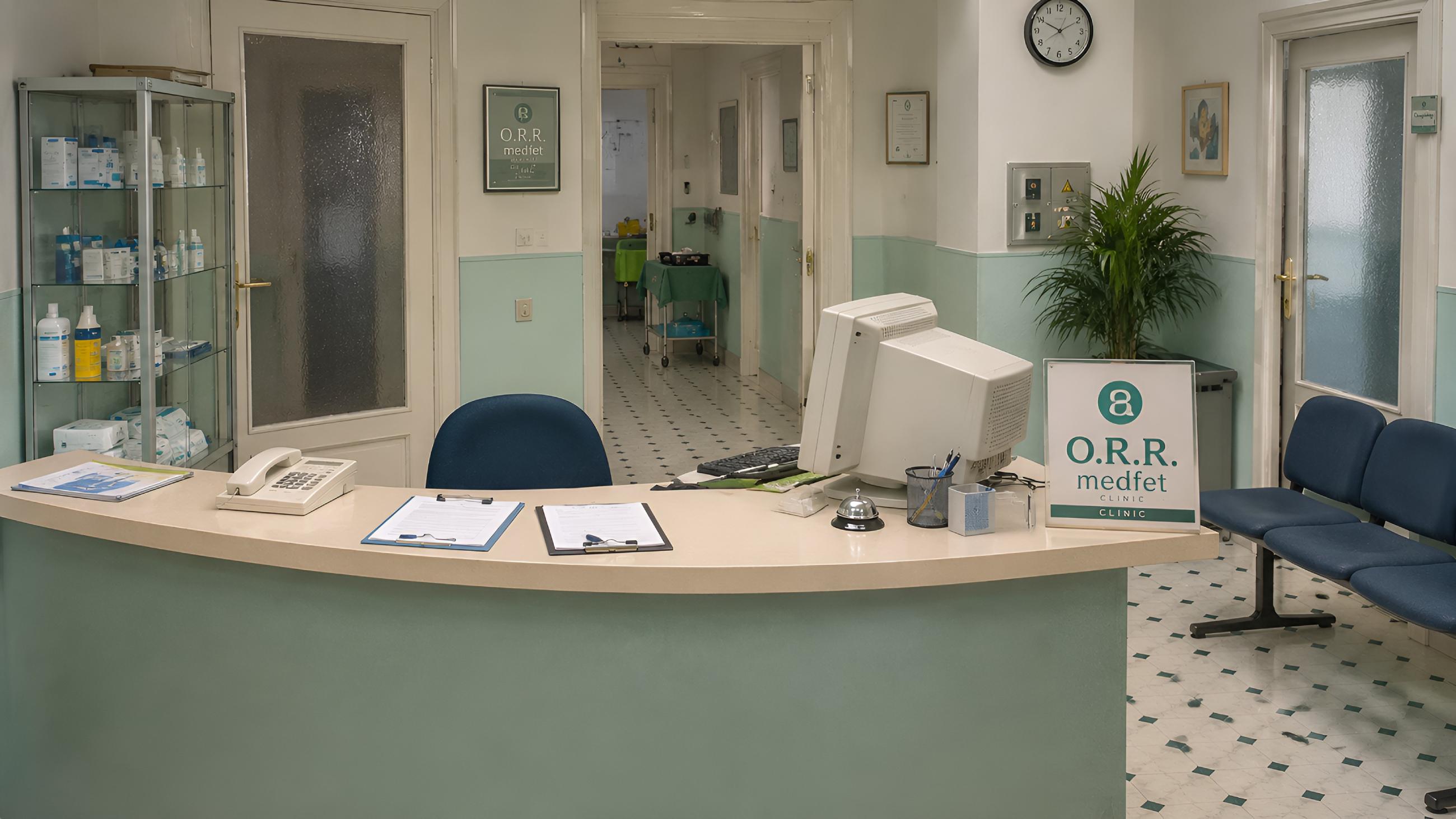 Reception of the O.R.R. Belgium clinic described by Anouk in her medical BDSM interview with Mistress Katharina Amara